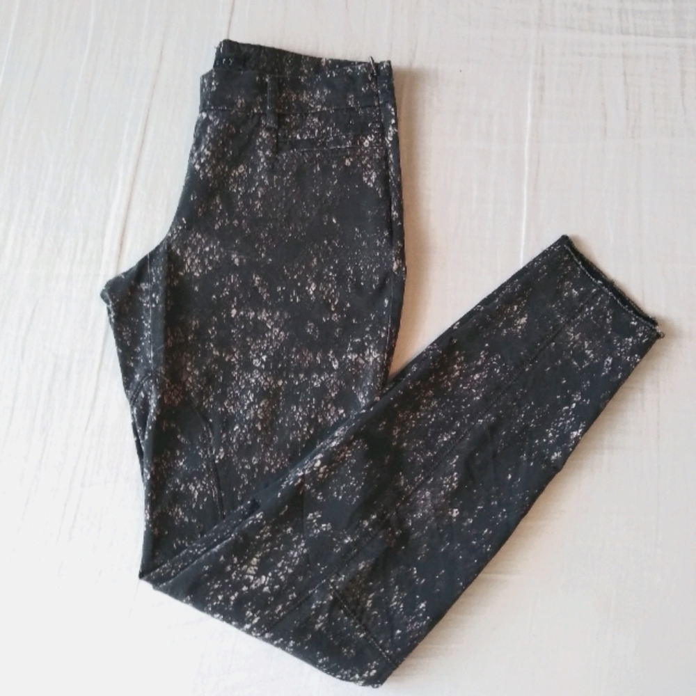 Theory Skinny Pants Black Beige purple Size 0